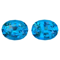 19,95 Carati di Topazio Blu Neon Naturale Sciolto Coppia Taglio Ovale Gemma del Madagascar