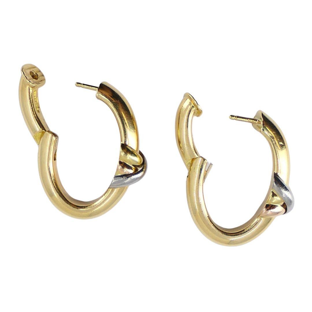 1995 Orecchini a cerchio a trinità in oro 18 carati di Cartier in vendita 6