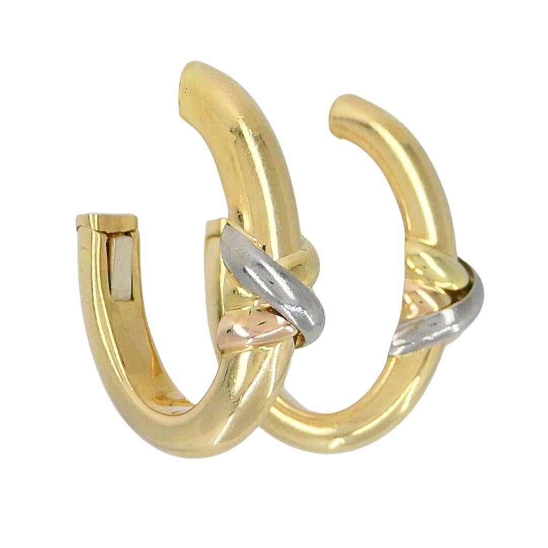 1995 Orecchini a cerchio a trinità in oro 18 carati di Cartier in vendita 3