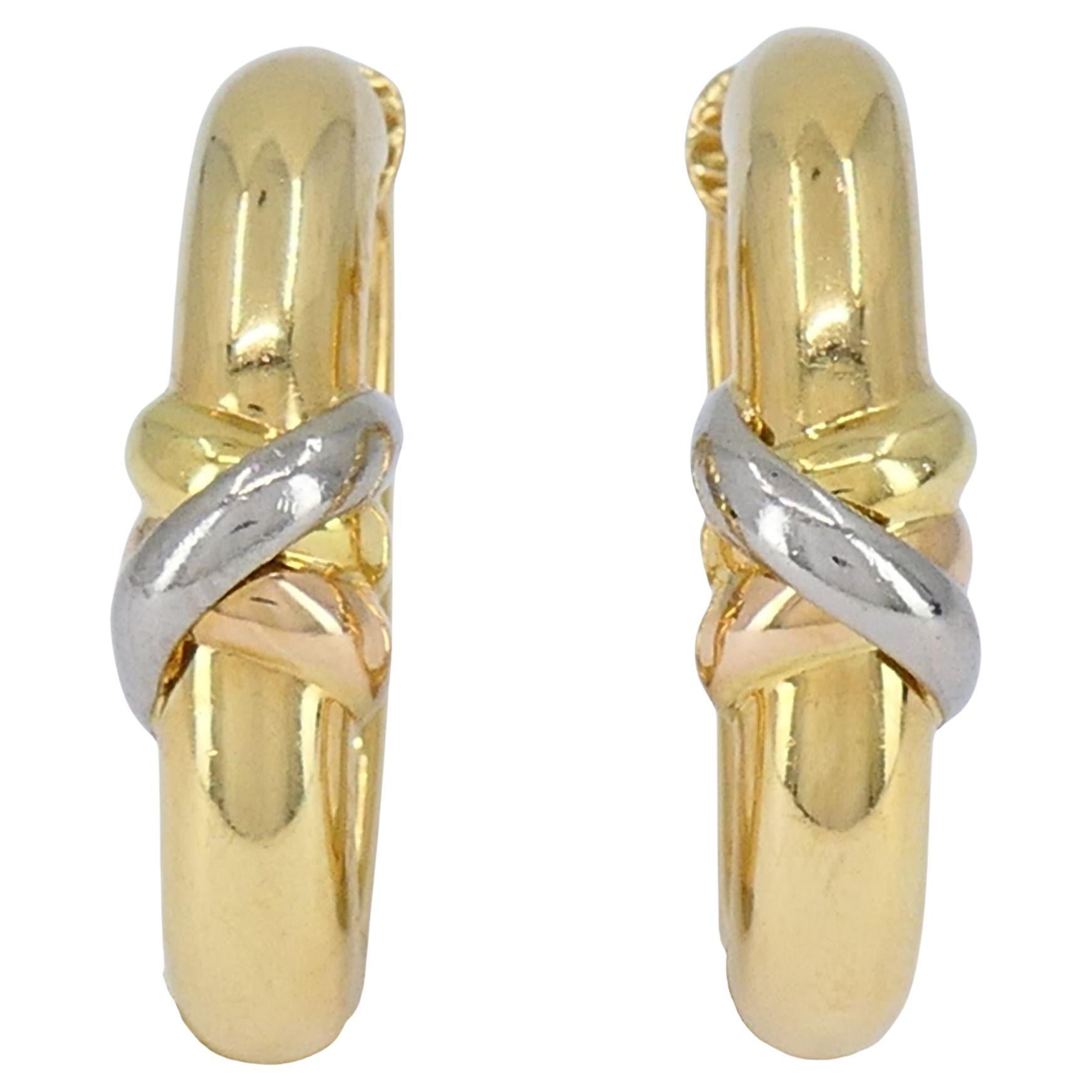 1995 Boucles d'oreilles trinité en or 18k de Cartier