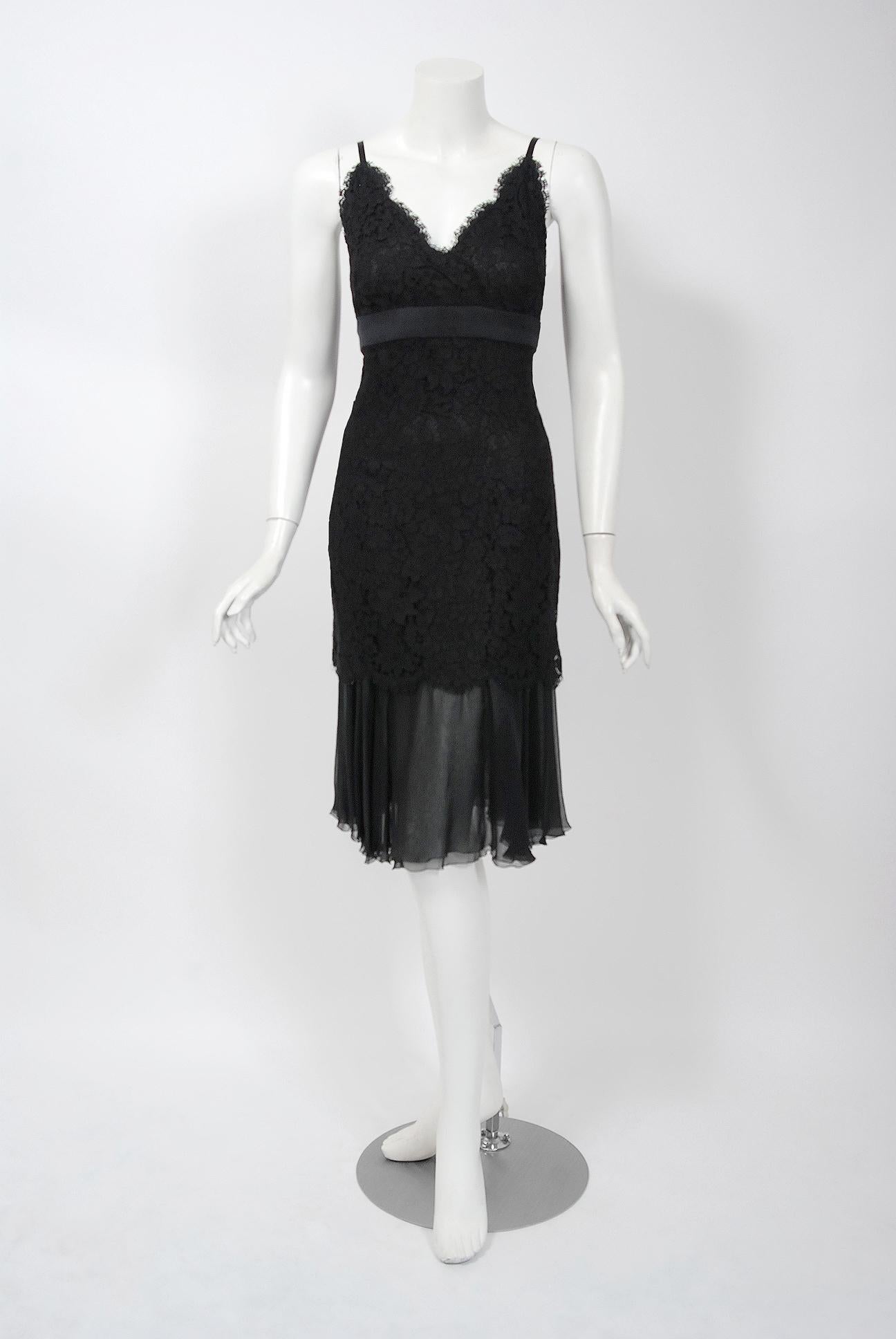 chanel black lace dress