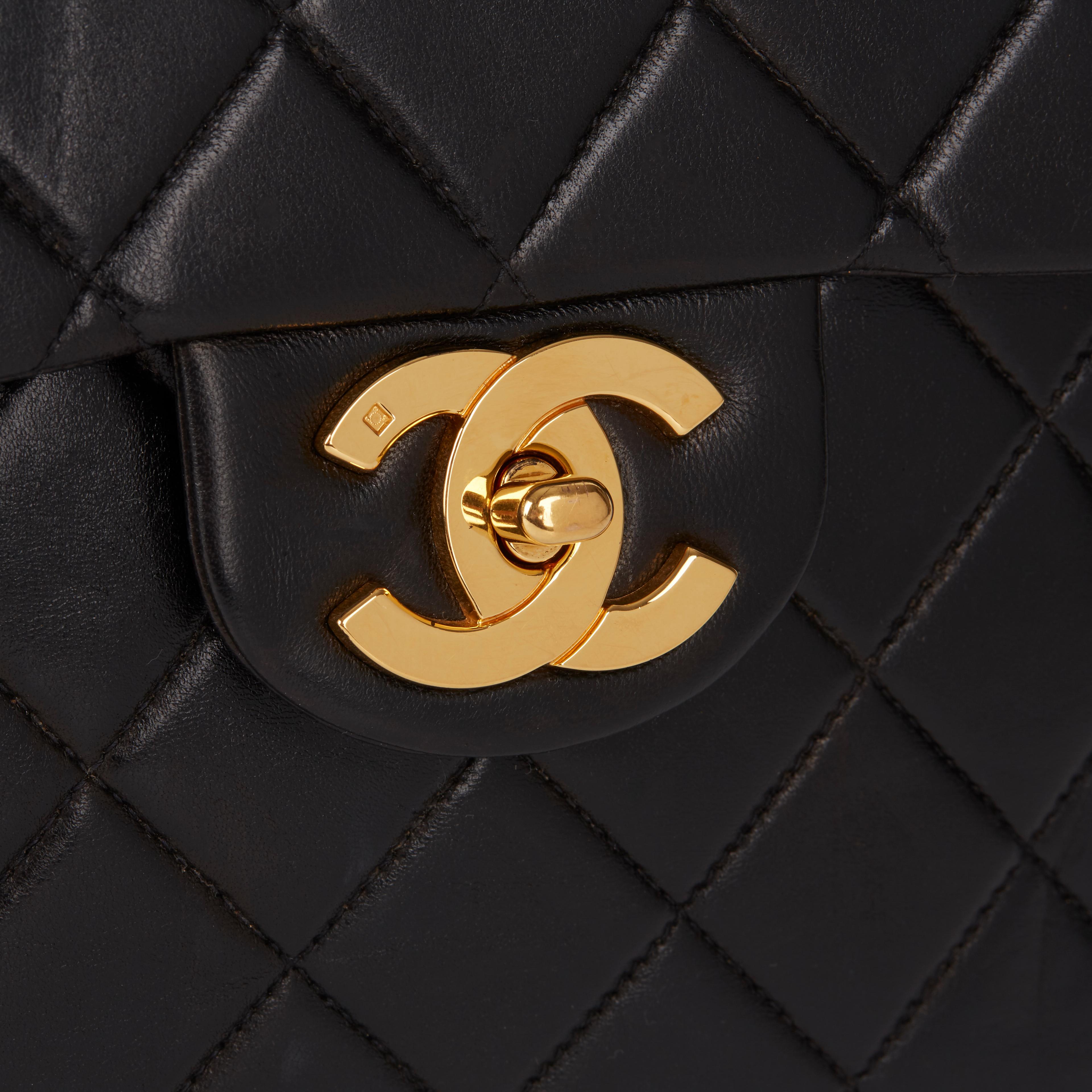 1995 Chanel Black Quilted Lambskin Vintage Classic Timeless Backpack 1