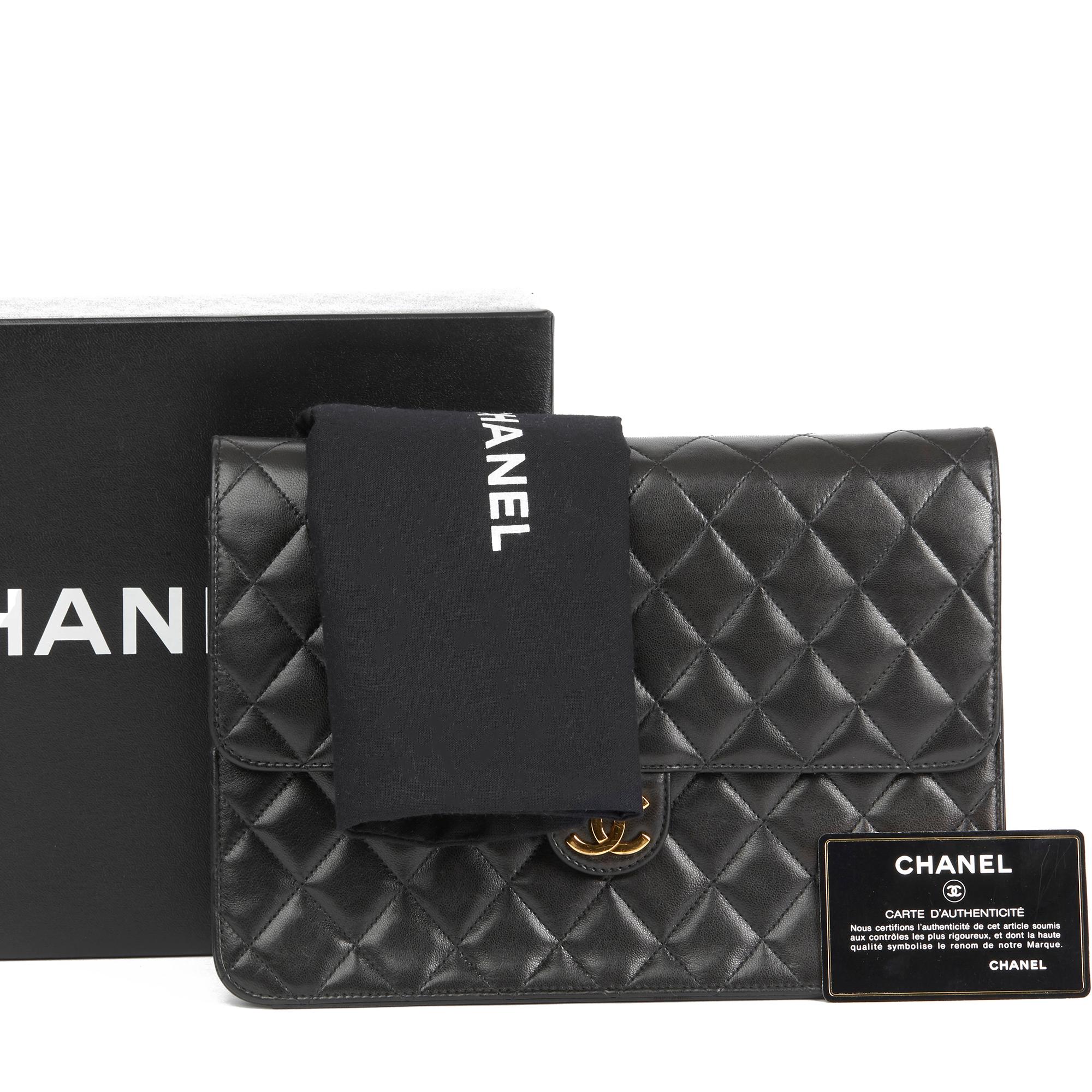 1995 Chanel Black Quilted Lambskin Vintage Medium Classic Single Flap Bag 7