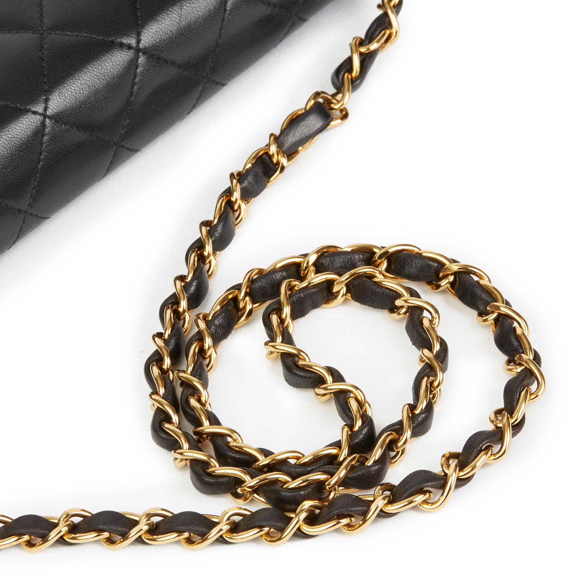1995 Chanel Black Quilted Lambskin Vintage Medium Classic Single Flap Bag 3