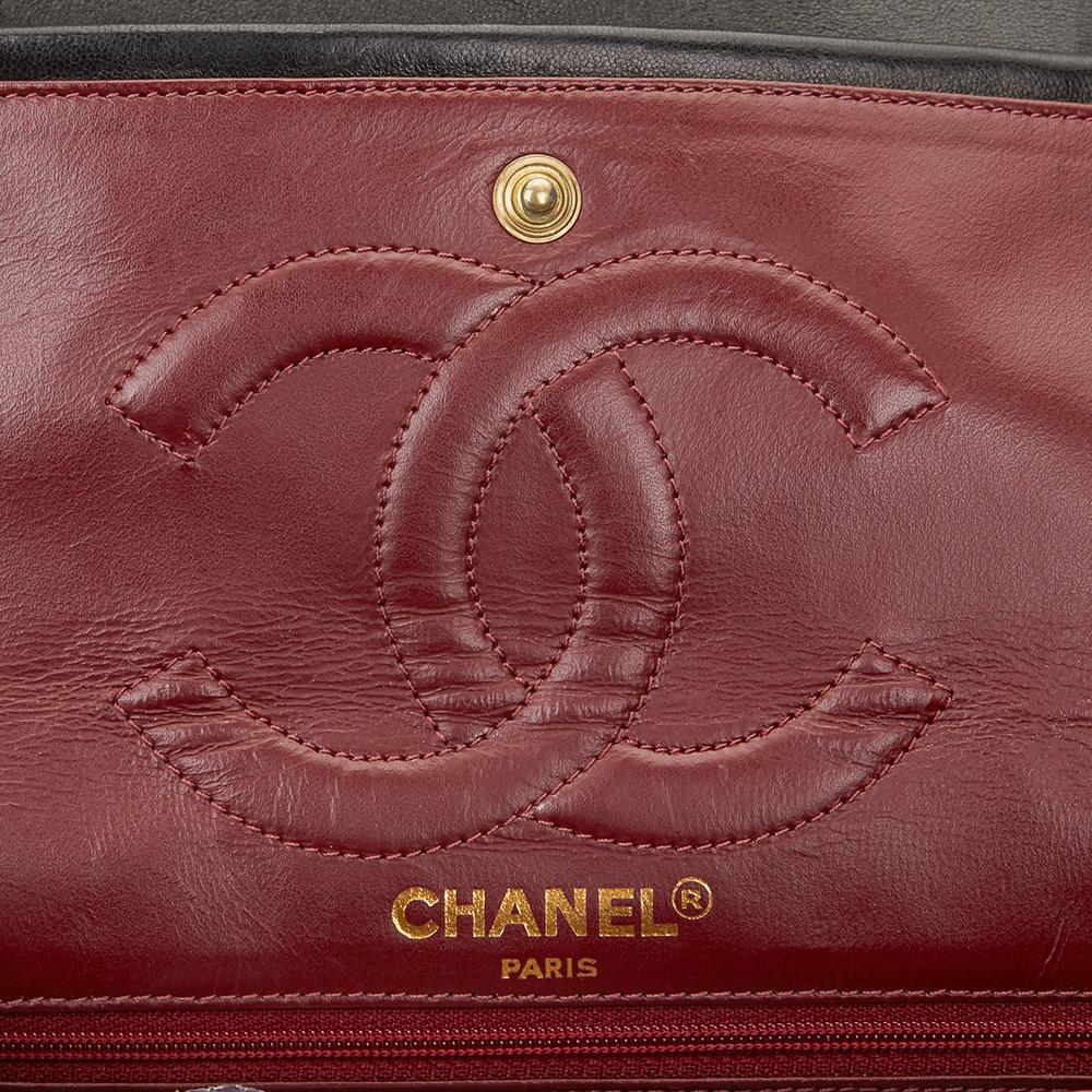 1995 Chanel Black Quilted Lambskin Vintage Medium Paris Limited Double Flap Bag 4