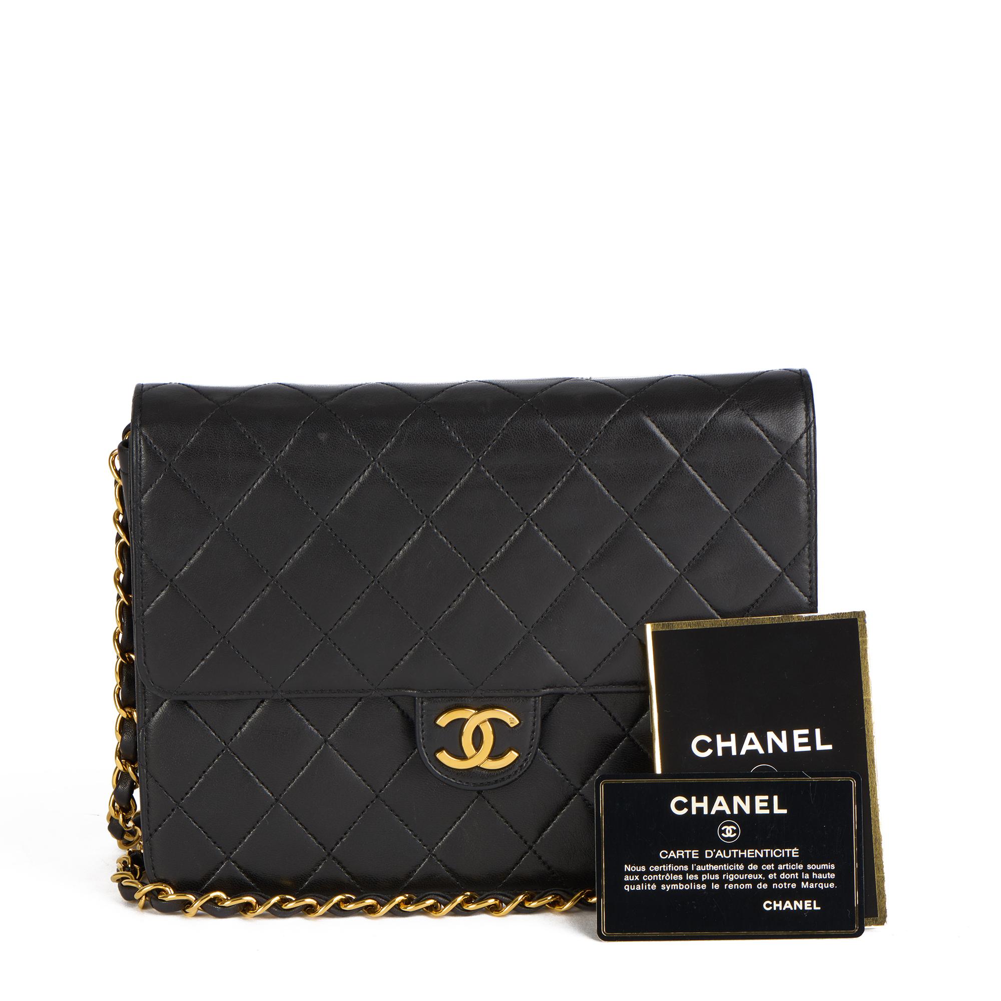 1995 Chanel Black Quilted Lambskin Vintage Small Classic Single Flap Bag 8