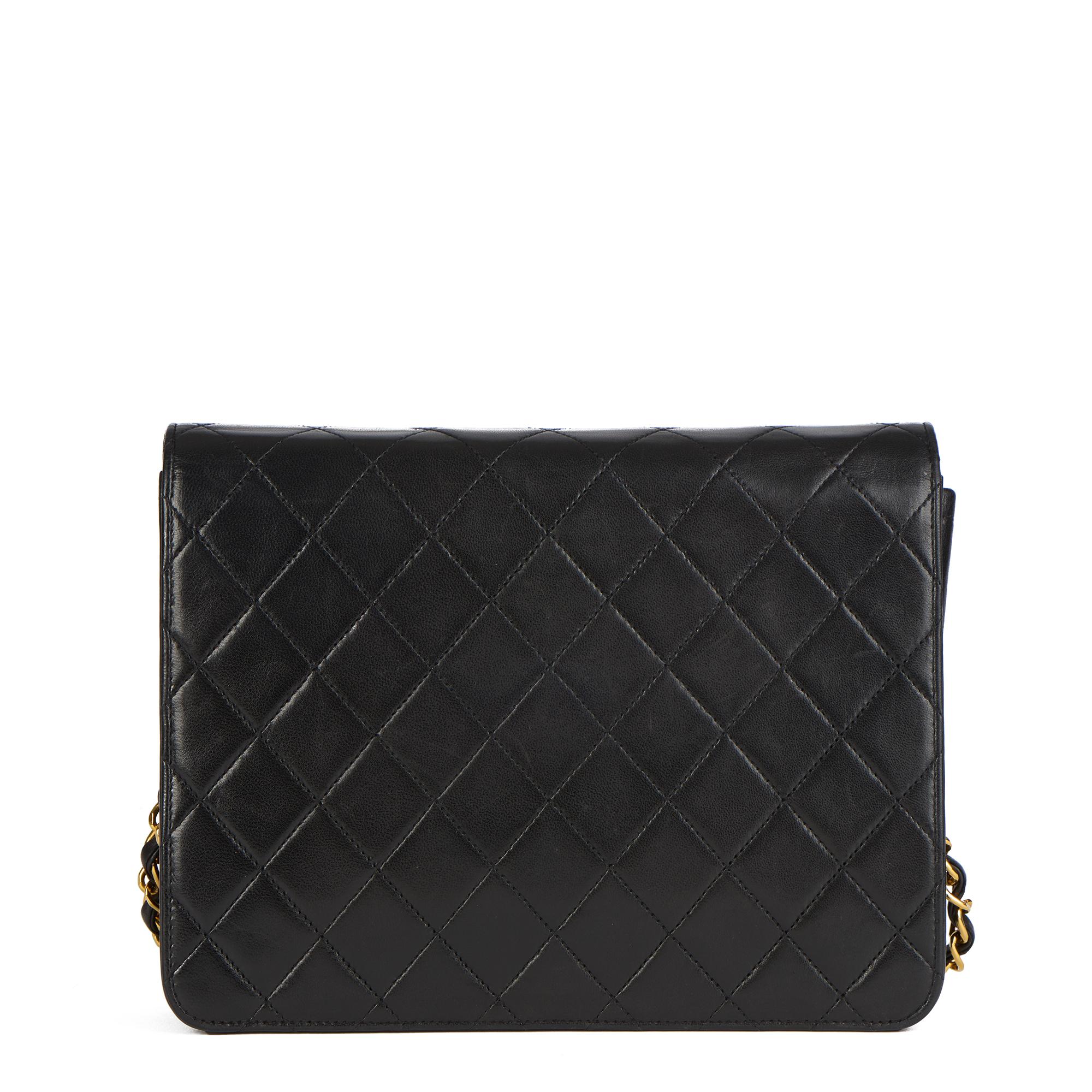 1995 Chanel Black Quilted Lambskin Vintage Small Classic Single Flap Bag 1