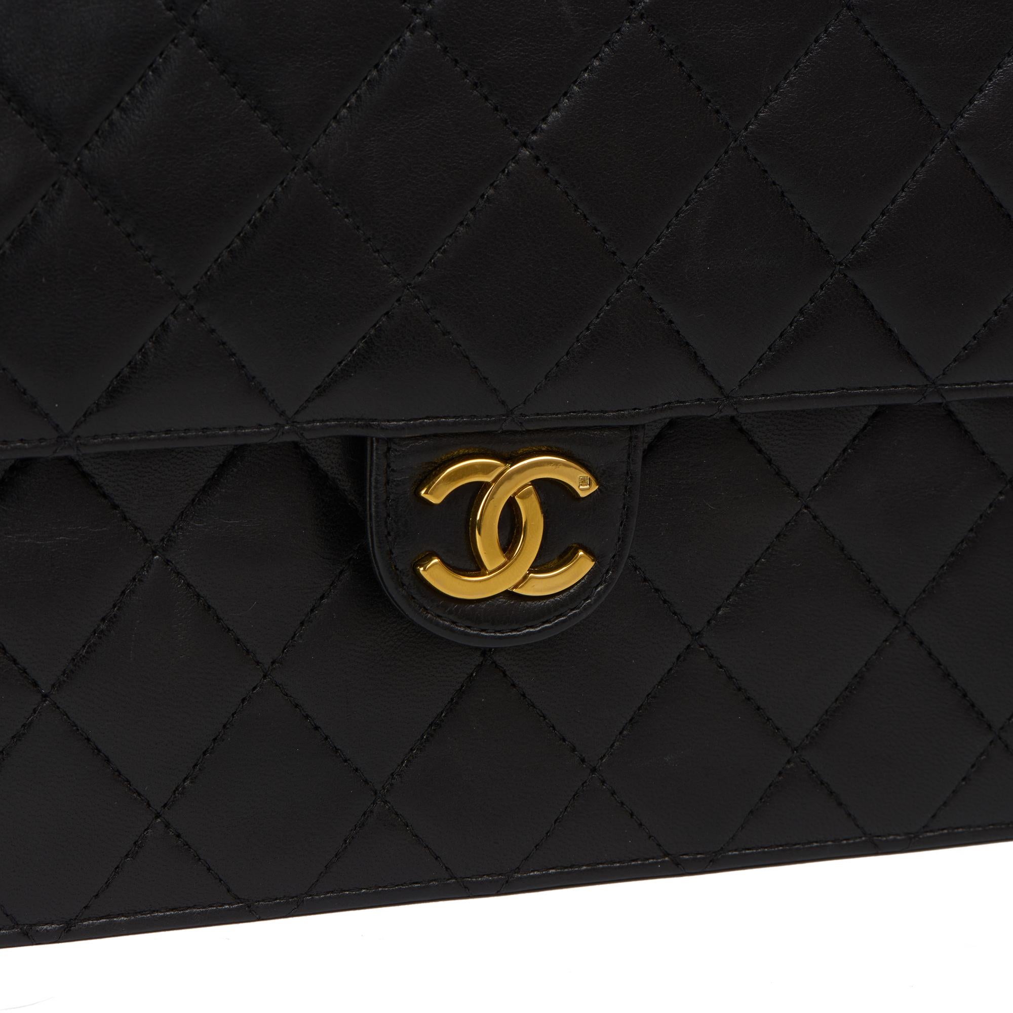 1995 Chanel Black Quilted Lambskin Vintage Small Classic Single Flap Bag 3