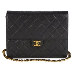 1995 Chanel Black Quilted Lambskin Vintage Small Classic Single Flap Bag