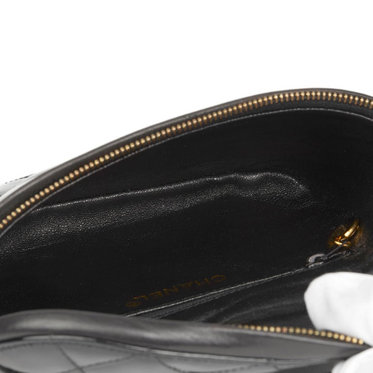 1995 Chanel Black Quilted Patent Leather Vintage Timeless Belt Bag at ...