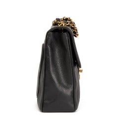 1995 Chanel Black Vertical Quilted Caviar Leather Vintage Jumbo XL Flap Bag