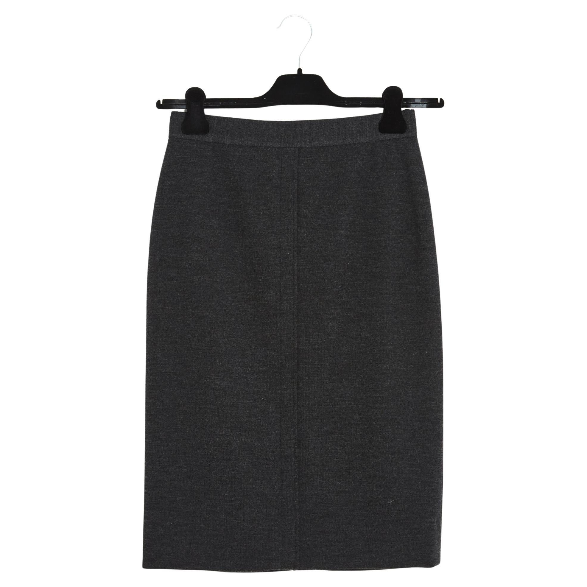 1995 Chanel Dark Grey Jersey Pencil skirt FR36 For Sale
