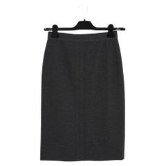 1995 Chanel Dark Grey Jersey Pencil skirt FR36