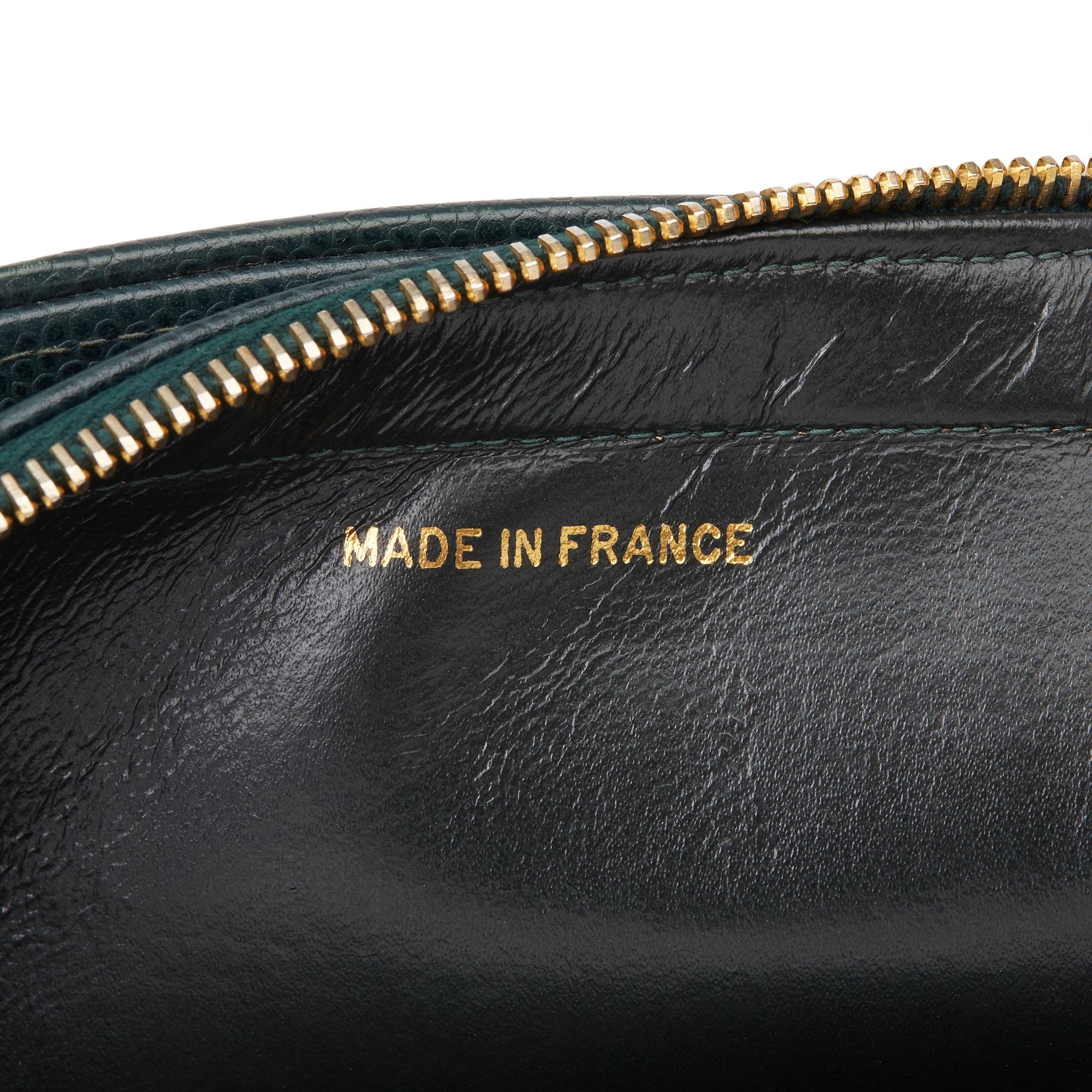 1995 Chanel Forest Green Quilted Caviar Leather Vintage Timeless Shoulder Bag  1