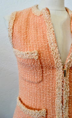 1995 Chanel Peach Tweed Vest