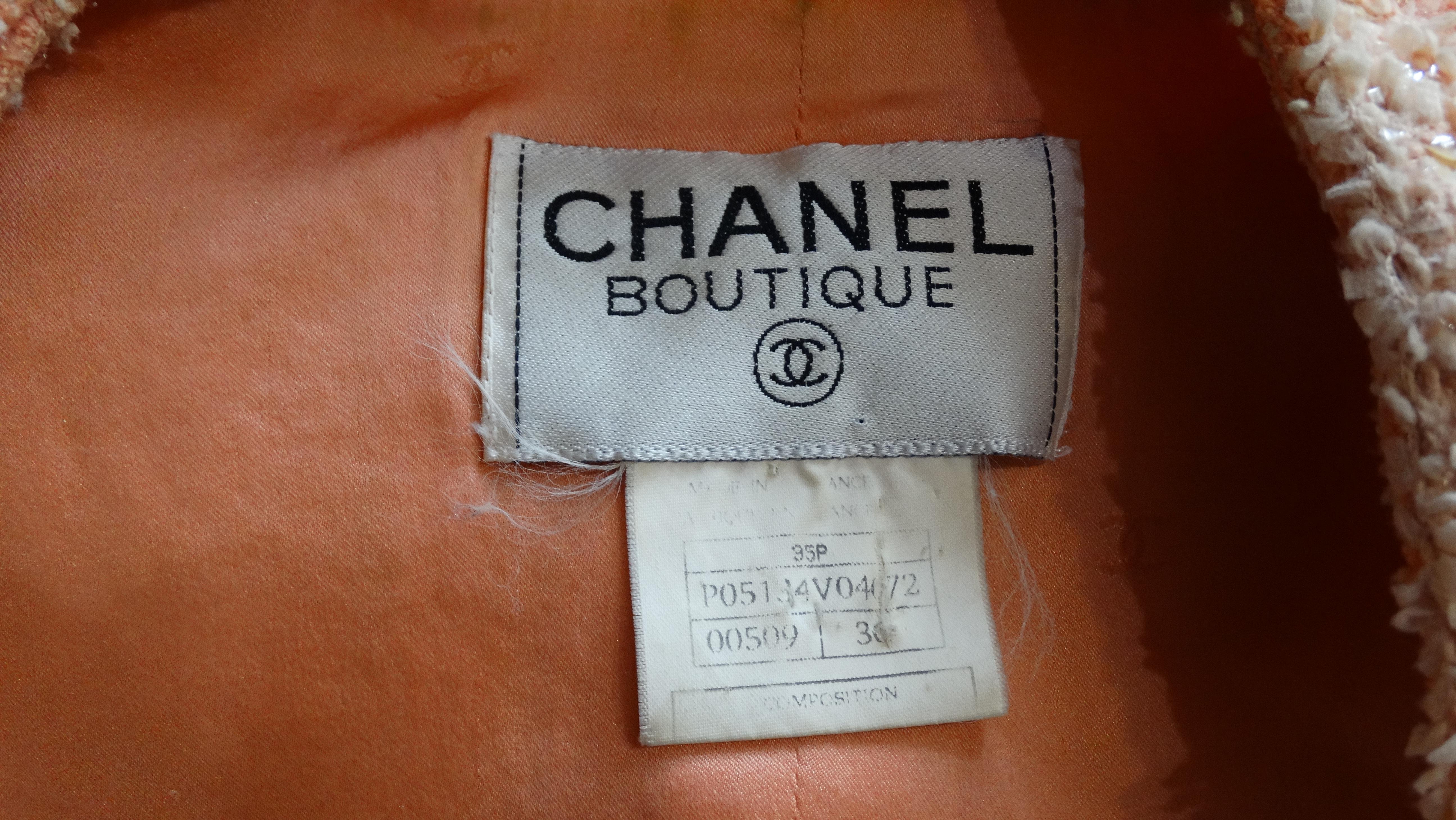 Orange 1995 Chanel Peach Tweed Vest 