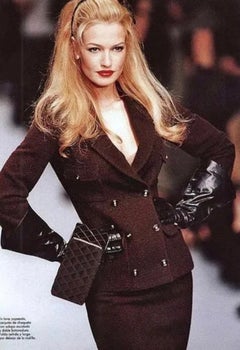 1995 CHANEL Vintage Runway ARCHIVAL Chocolate Brown Tweed Boucle Suit Collection