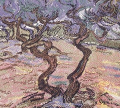 1995, Danish Ege Axminster Vincent van Gogh "Olive Trees" Wool Rug/Wall Hanging