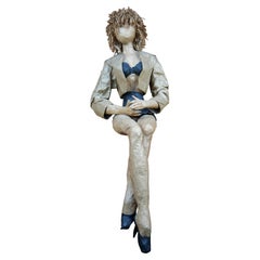 Vintage 1995 Delora Buford Buchanan 3D Craft Paper Mache Doll Figurine Art Sculpture