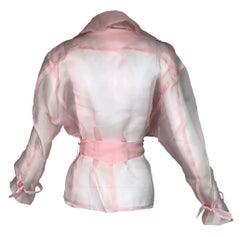 1995 Dolce & Gabbana Sheer Baby Pink Silk Jacket Top