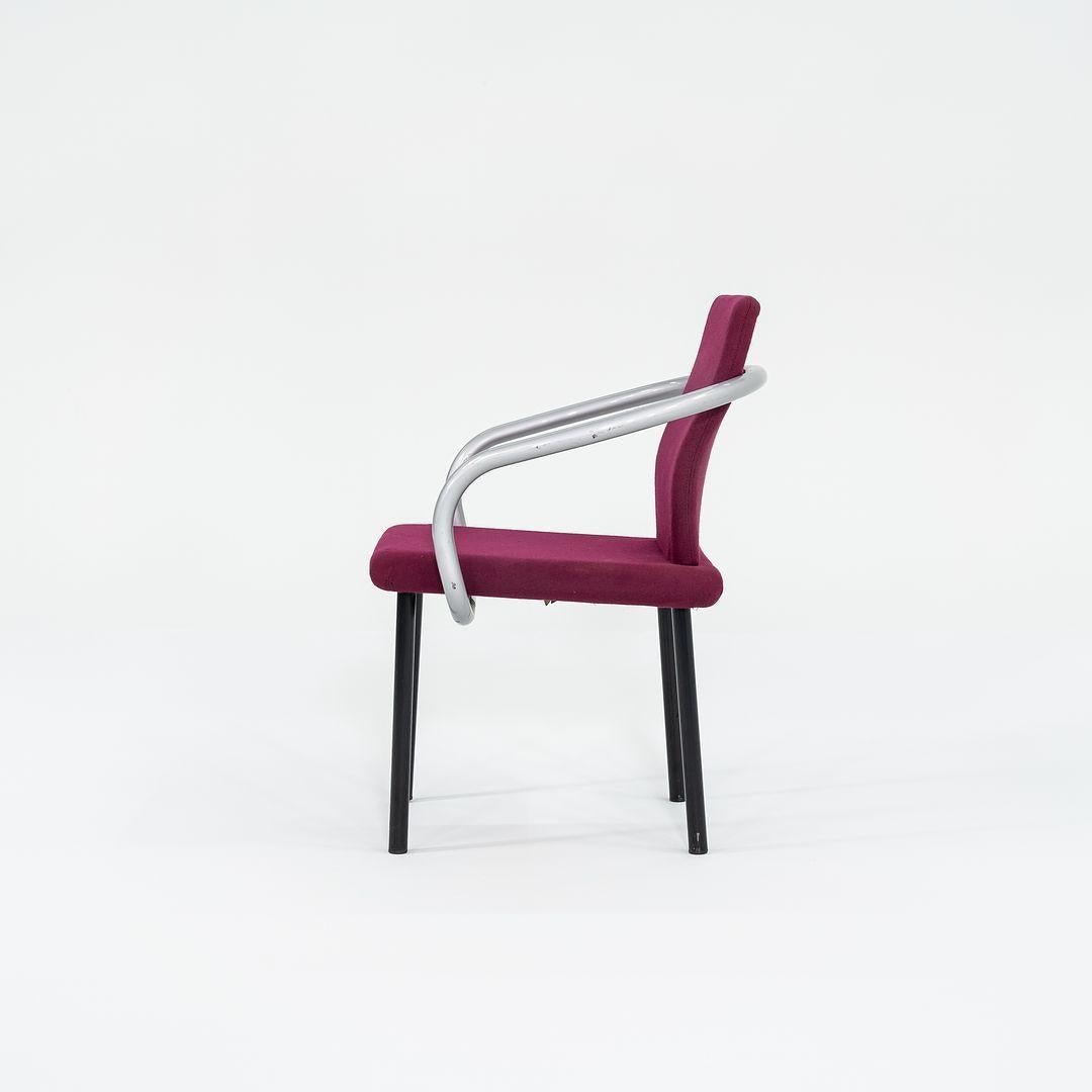 Late 20th Century 1995 Ettore Sottsass for Knoll Mandarin Dining Chair in Silver Pink Upholstery For Sale