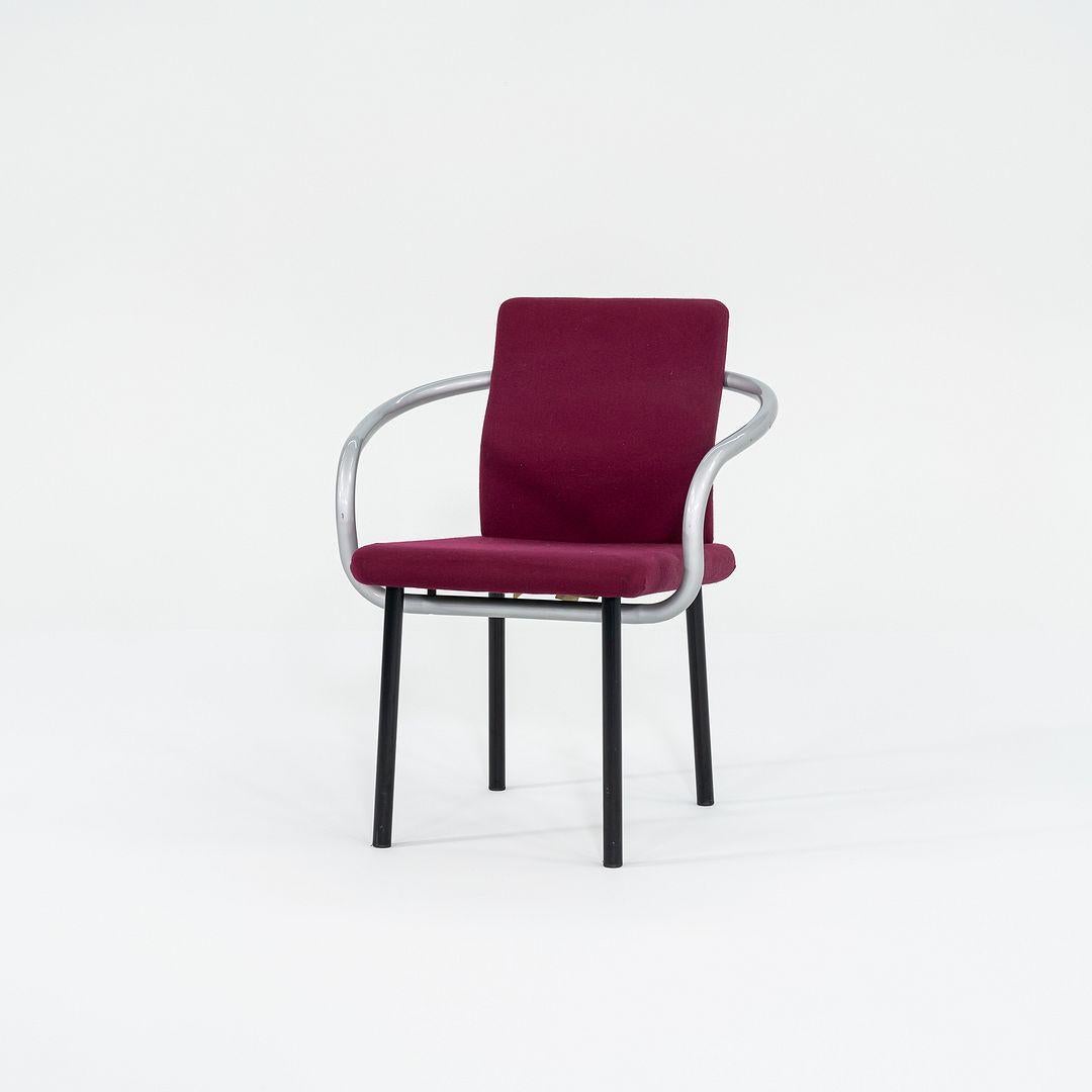 1995 Ettore Sottsass for Knoll Mandarin Dining Chair in Silver with Upholstery (amerikanisch) im Angebot