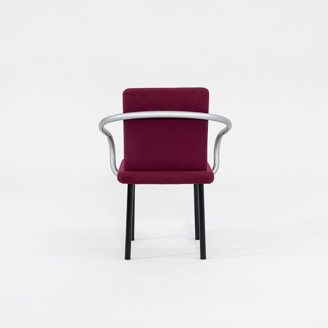1995 Ettore Sottsass for Knoll Mandarin Dining Chair in Silver with Upholstery (Ende des 20. Jahrhunderts) im Angebot
