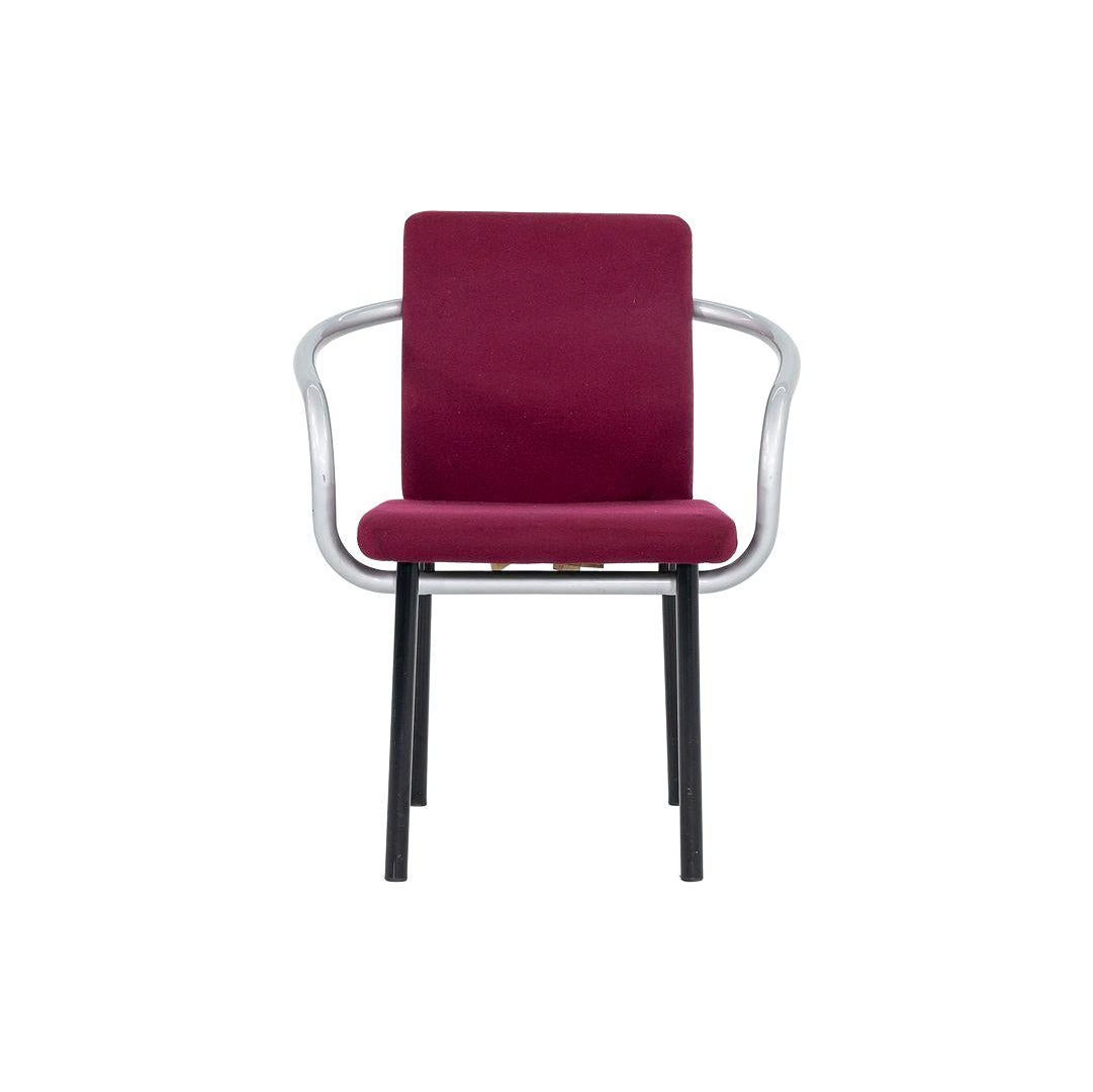 1995 Ettore Sottsass for Knoll Mandarin Dining Chair in Silver with Upholstery