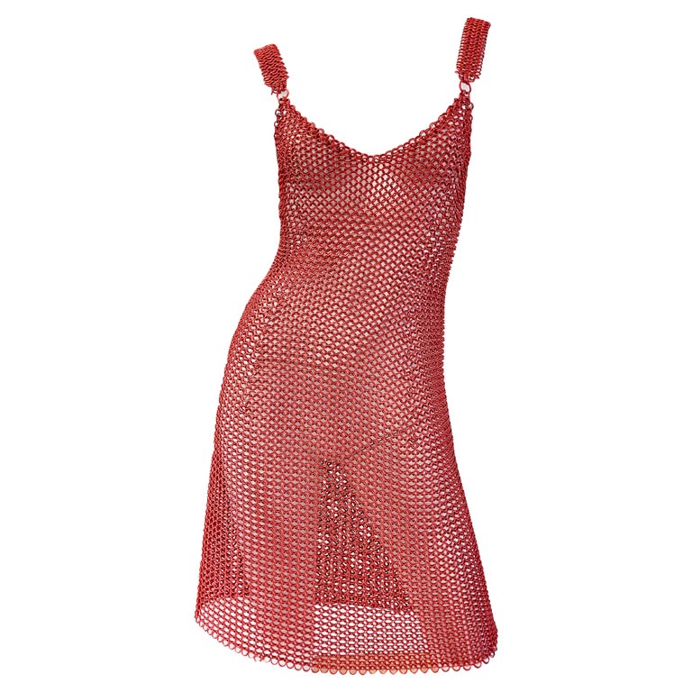 red chainmail dress THE ALISHA M (8-10) / mini silhouette THE ELOISE CHAINMAIL DRESS