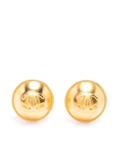1995 Gold Tone Chanel Clip On Earrings