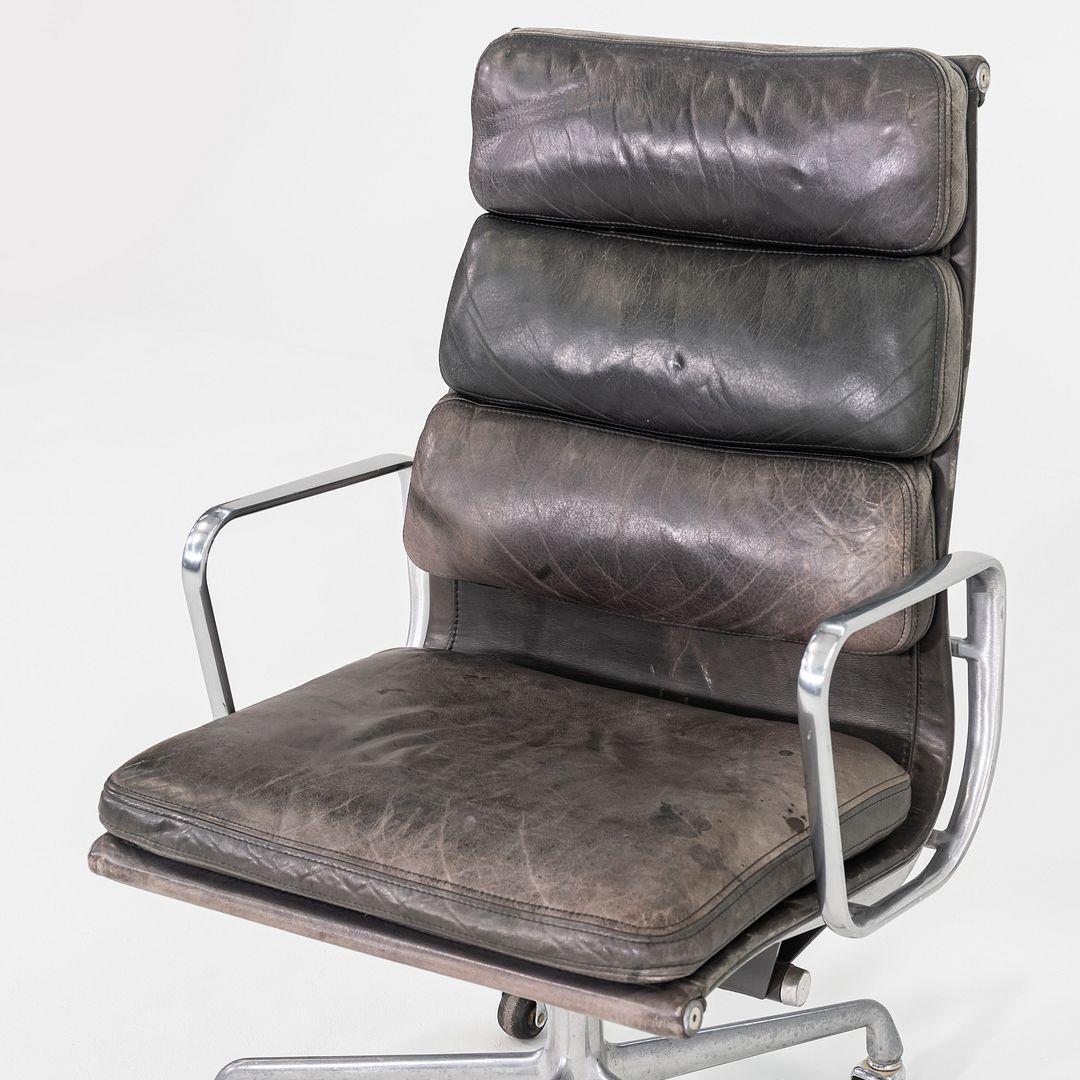 1995 Herman Miller Eames Softpad Schreibtischstuhl in schwarz/grauem Leder im Angebot 3