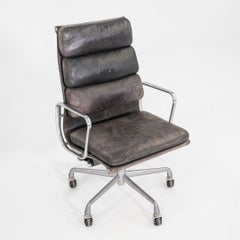 1995 Herman Miller Eames Softpad Schreibtischstuhl in schwarz/grauem Leder