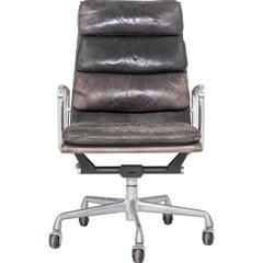 1995 Herman Miller Eames Softpad Executive Desk Chair in Black/Grey Leather
