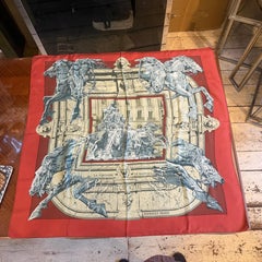 1995 Hermes Silk Carrè Scarf La Fontaine de Bartholdi