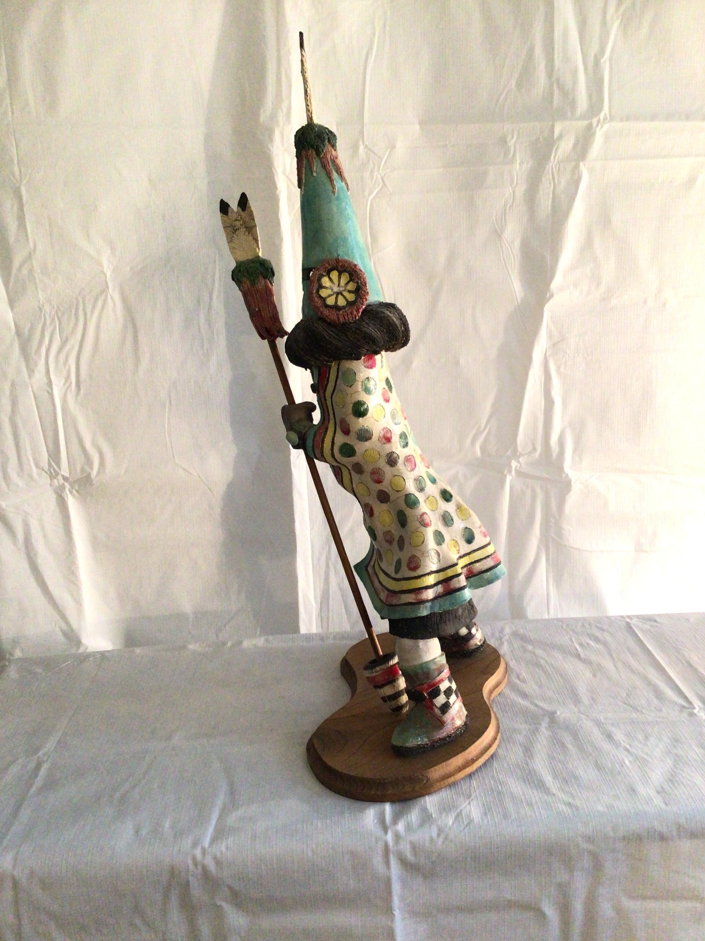 Glazed 1995 Hopi Kachina Doll, Aholi For Sale