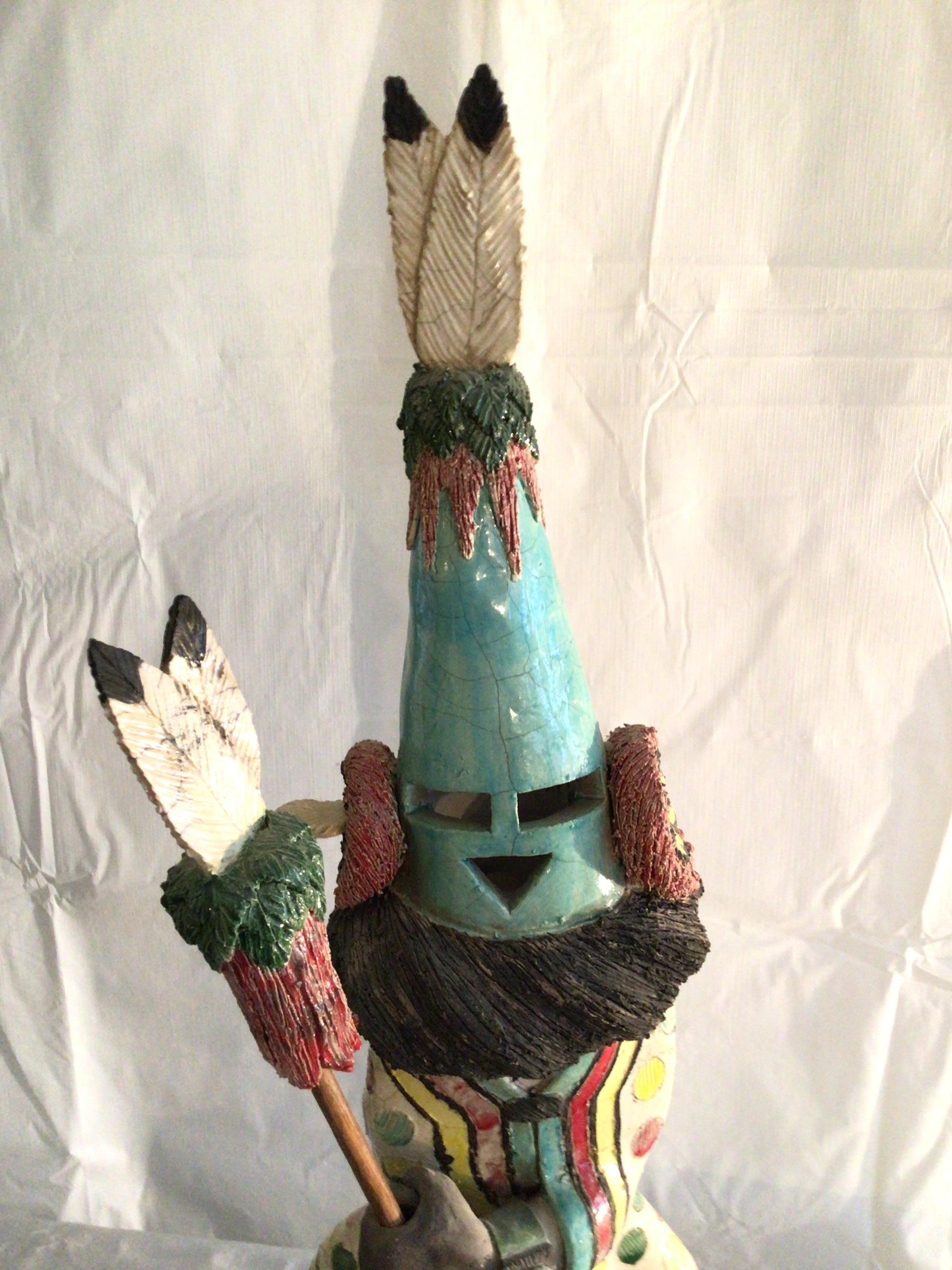 Ceramic 1995 Hopi Kachina Doll, Aholi For Sale