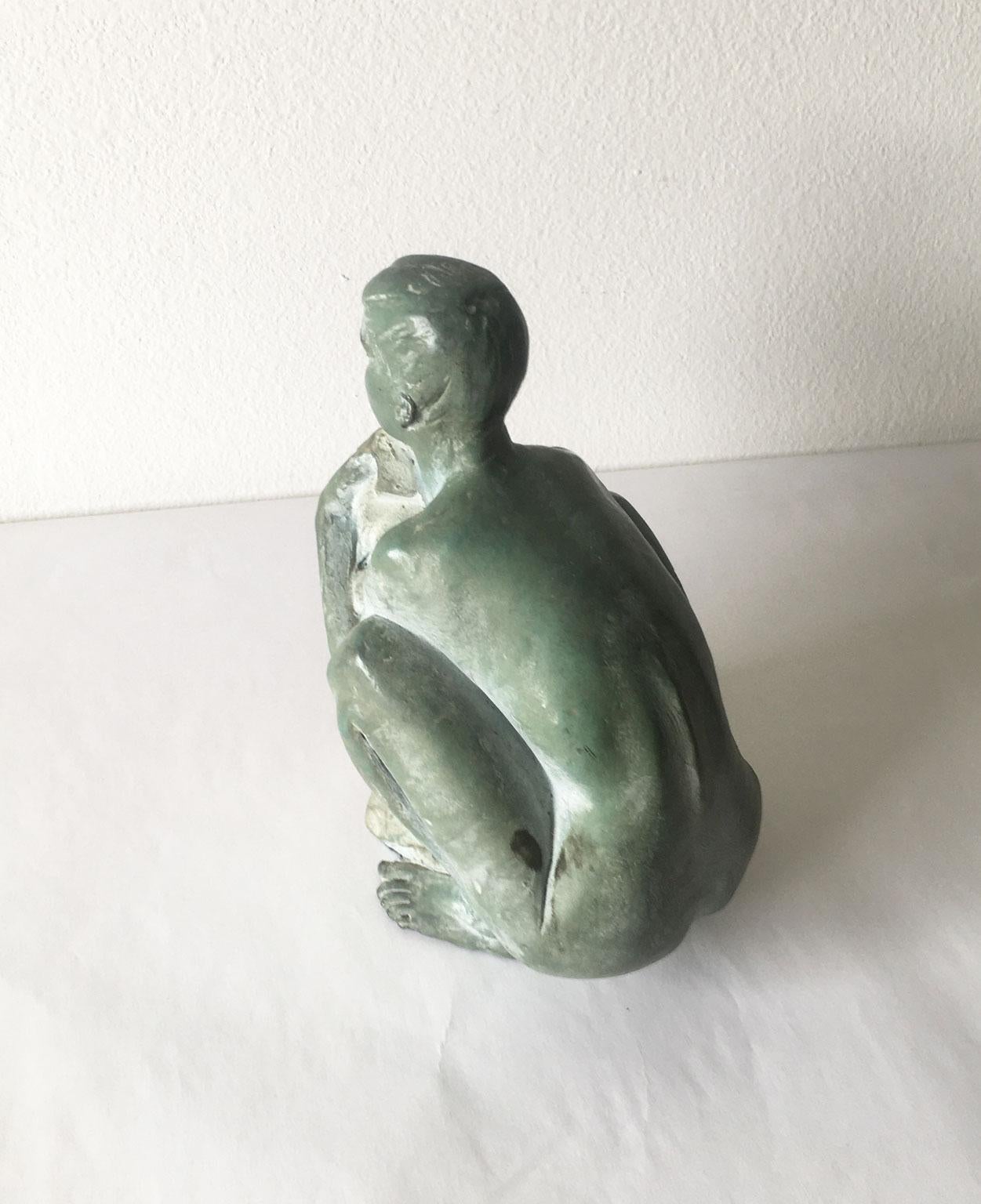 1995 Italy Bronze Sculpture by Giuseppe Bergomi Davanti Al Mare For Sale 7
