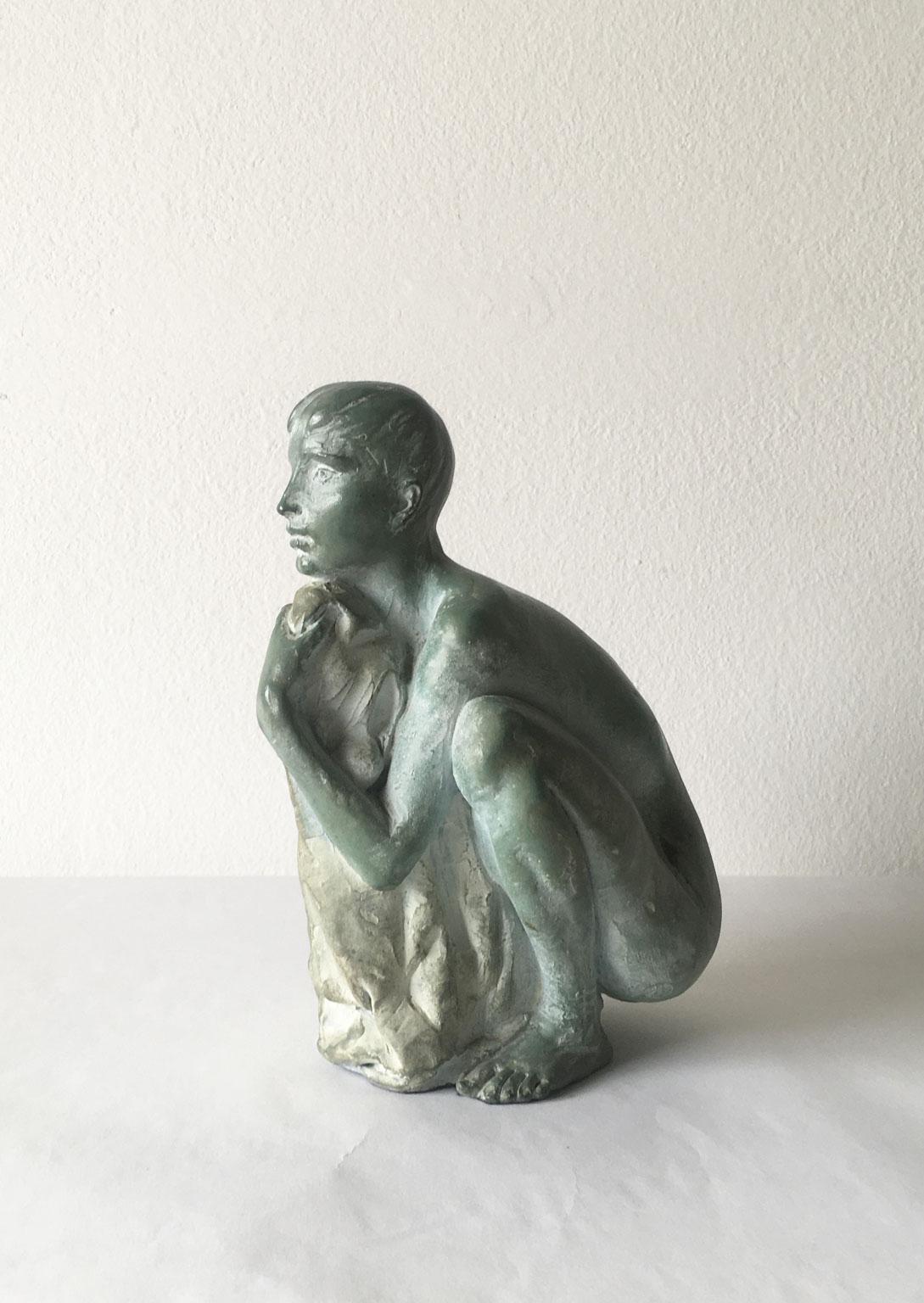 1995 Italy Bronze Sculpture by Giuseppe Bergomi Davanti Al Mare For Sale 9