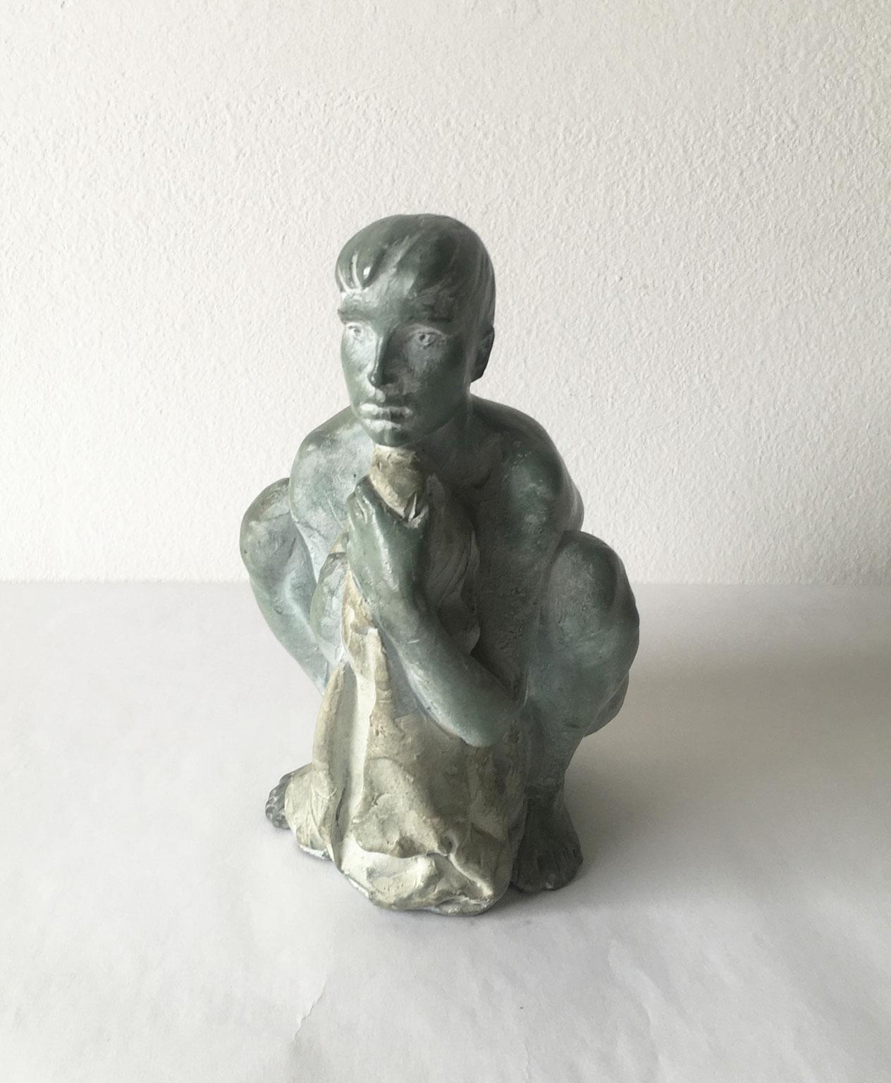 1995 Italy Bronze Sculpture by Giuseppe Bergomi Davanti Al Mare For Sale 12