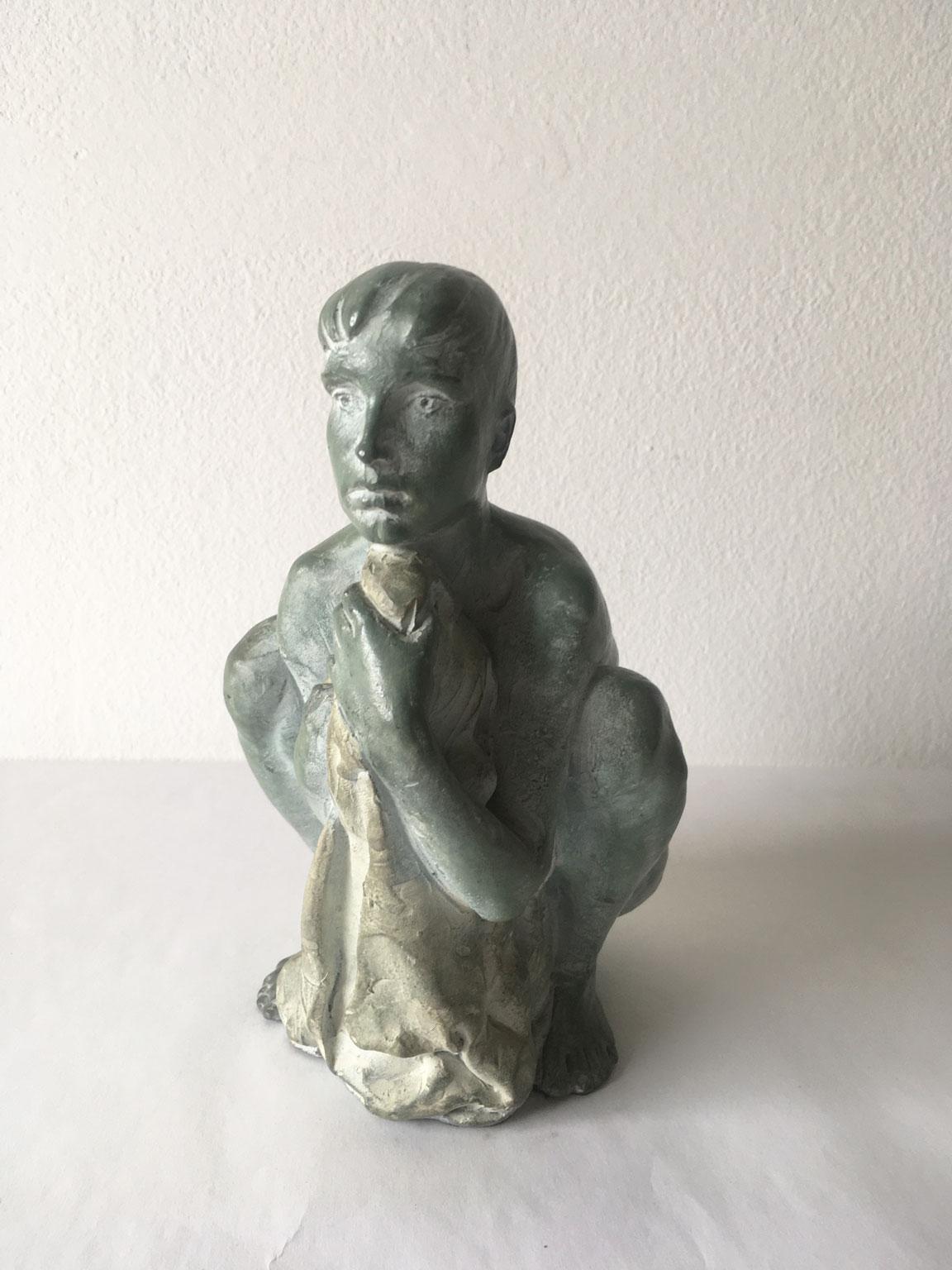 1995 Italy Bronze Sculpture by Giuseppe Bergomi Davanti Al Mare For Sale 13