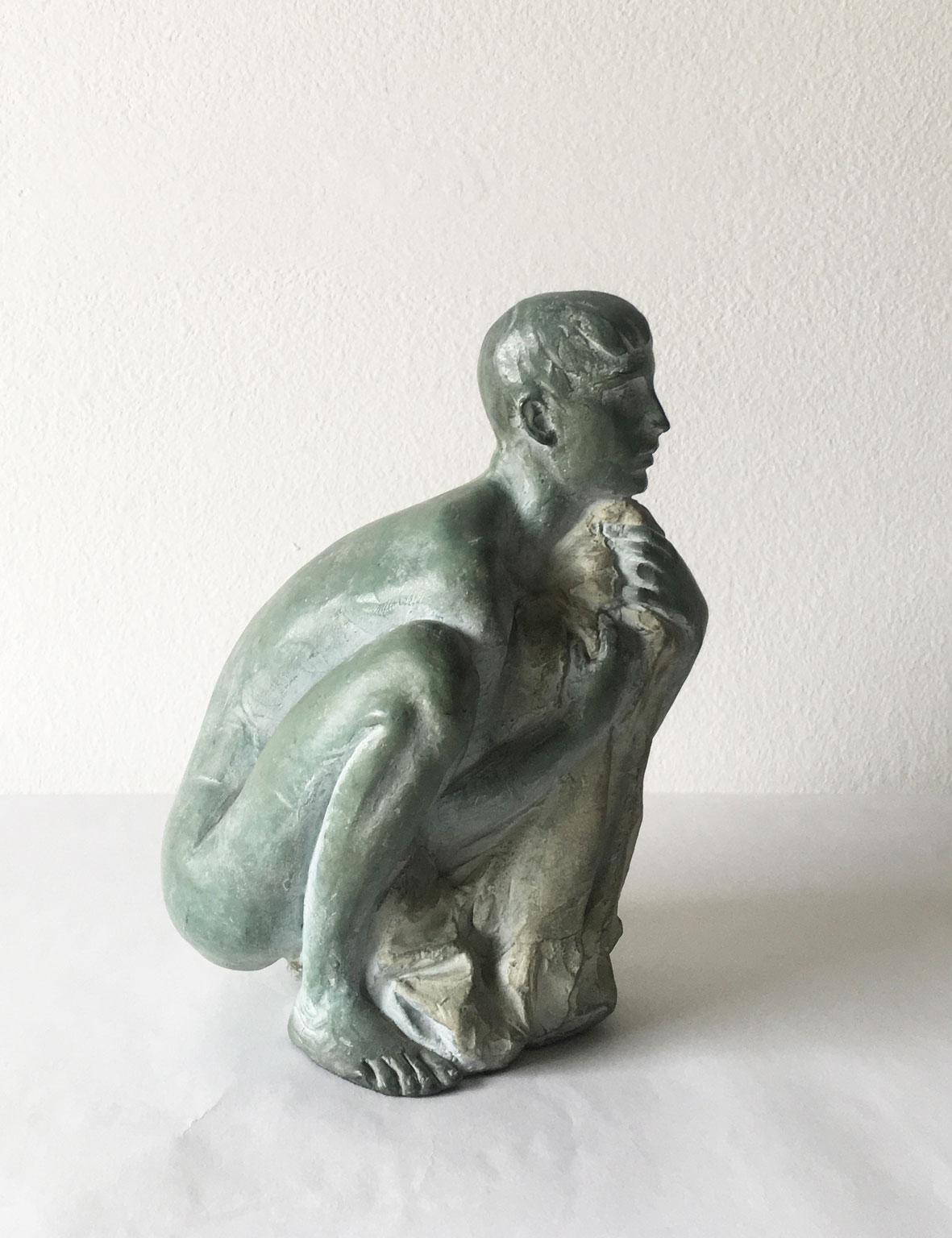 20th Century 1995 Italy Bronze Sculpture by Giuseppe Bergomi Davanti Al Mare For Sale