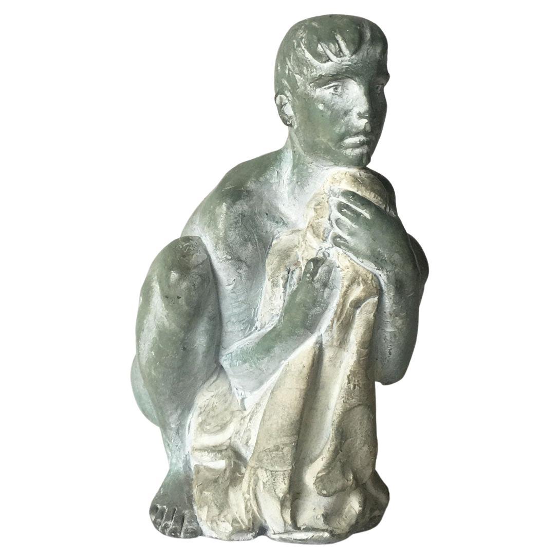 1995 Italy Bronze Sculpture by Giuseppe Bergomi Davanti Al Mare For Sale