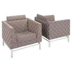 1995 Jack Cartwright Eastside Style Lounge Chair in braun/schwarzem Stoff