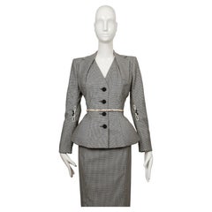 1995 JOHN GALLIANO 'Pin-Up / Misia Diva' Houndstooth RUNWAY Suit Ensemble