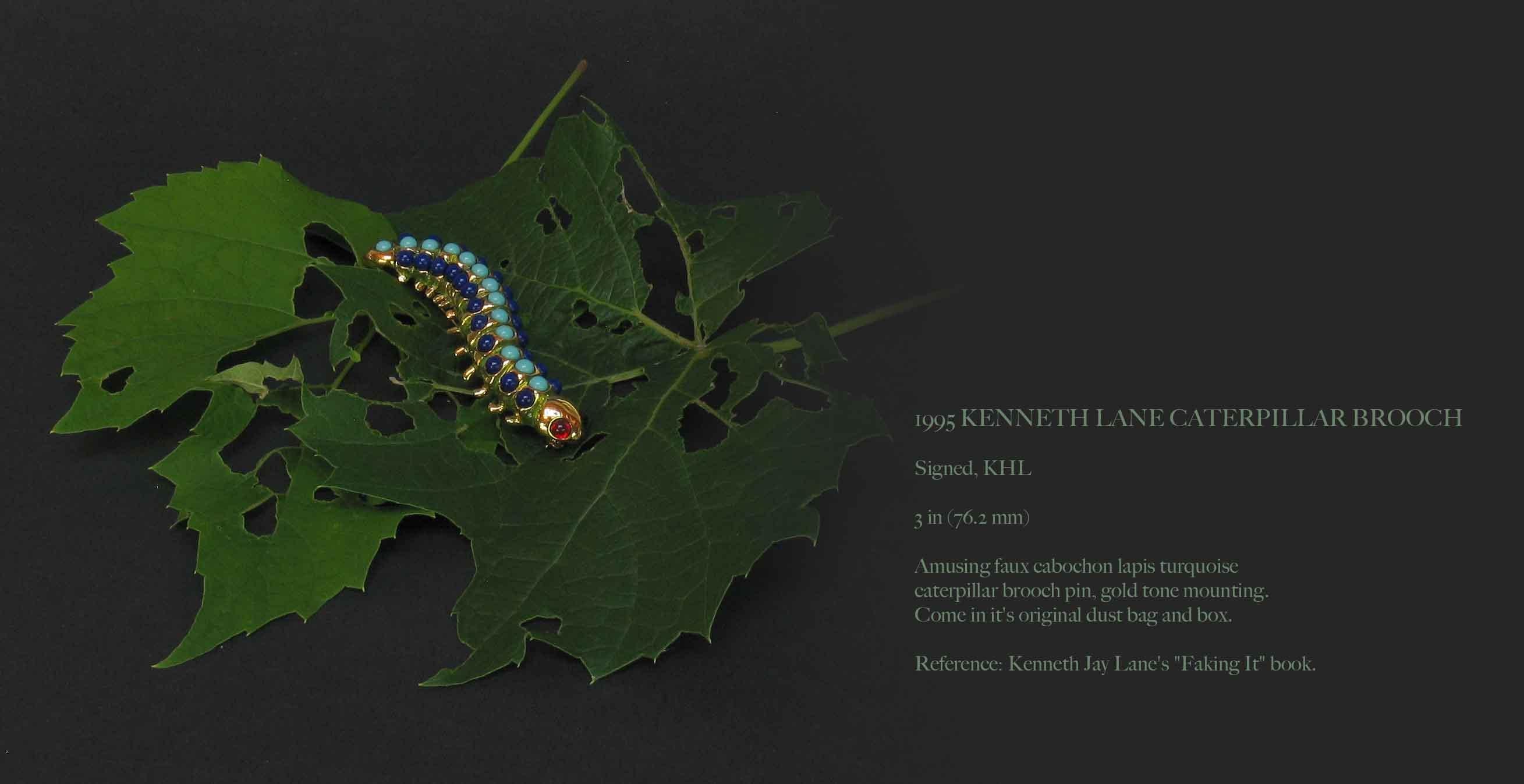 Kenneth Lane Caterpillar-Brosche, 1995

Unterschrieben, KHL

3