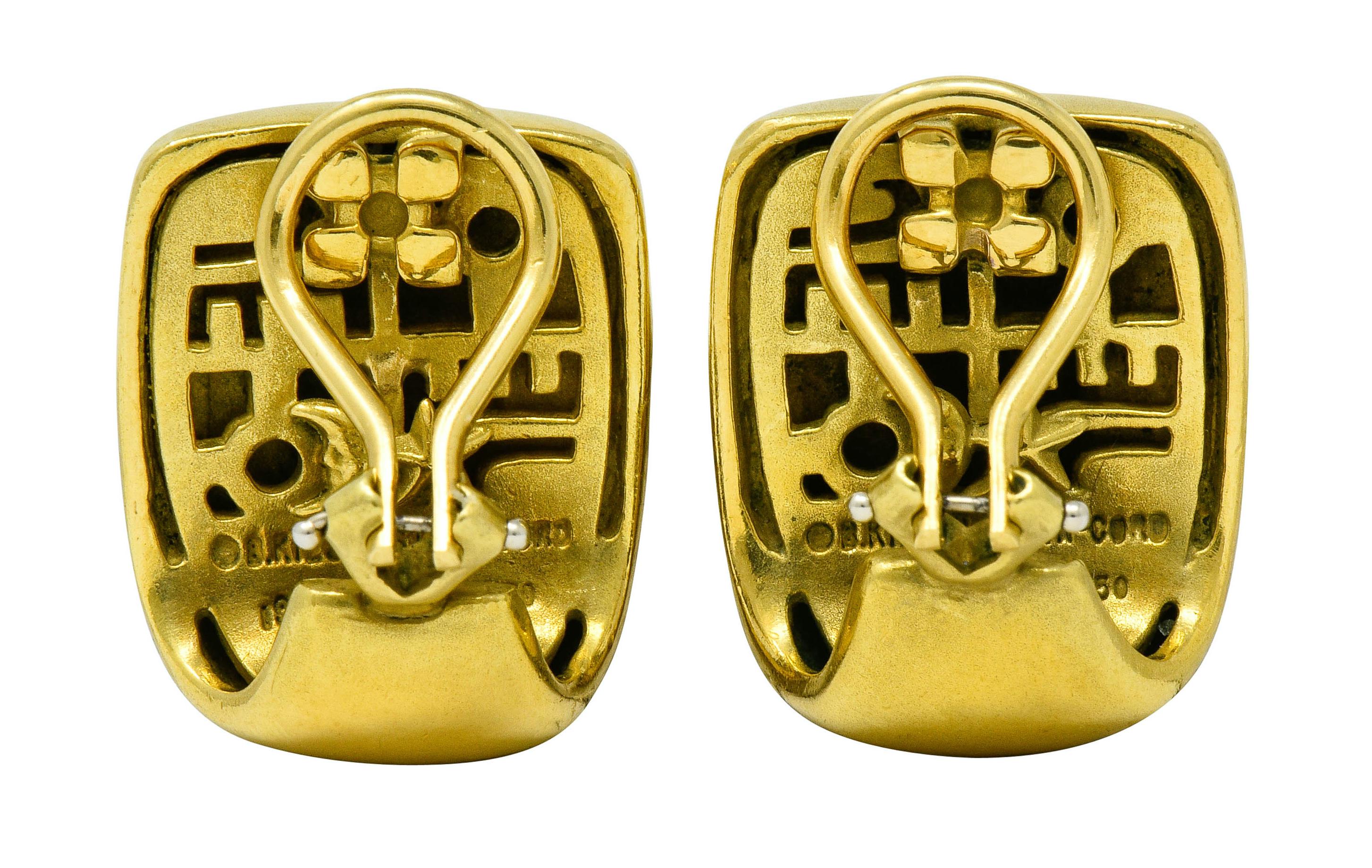 1995 Kieselstein Cord 18 Karat Green Gold Women of the World Ear-Clip Earrings 1