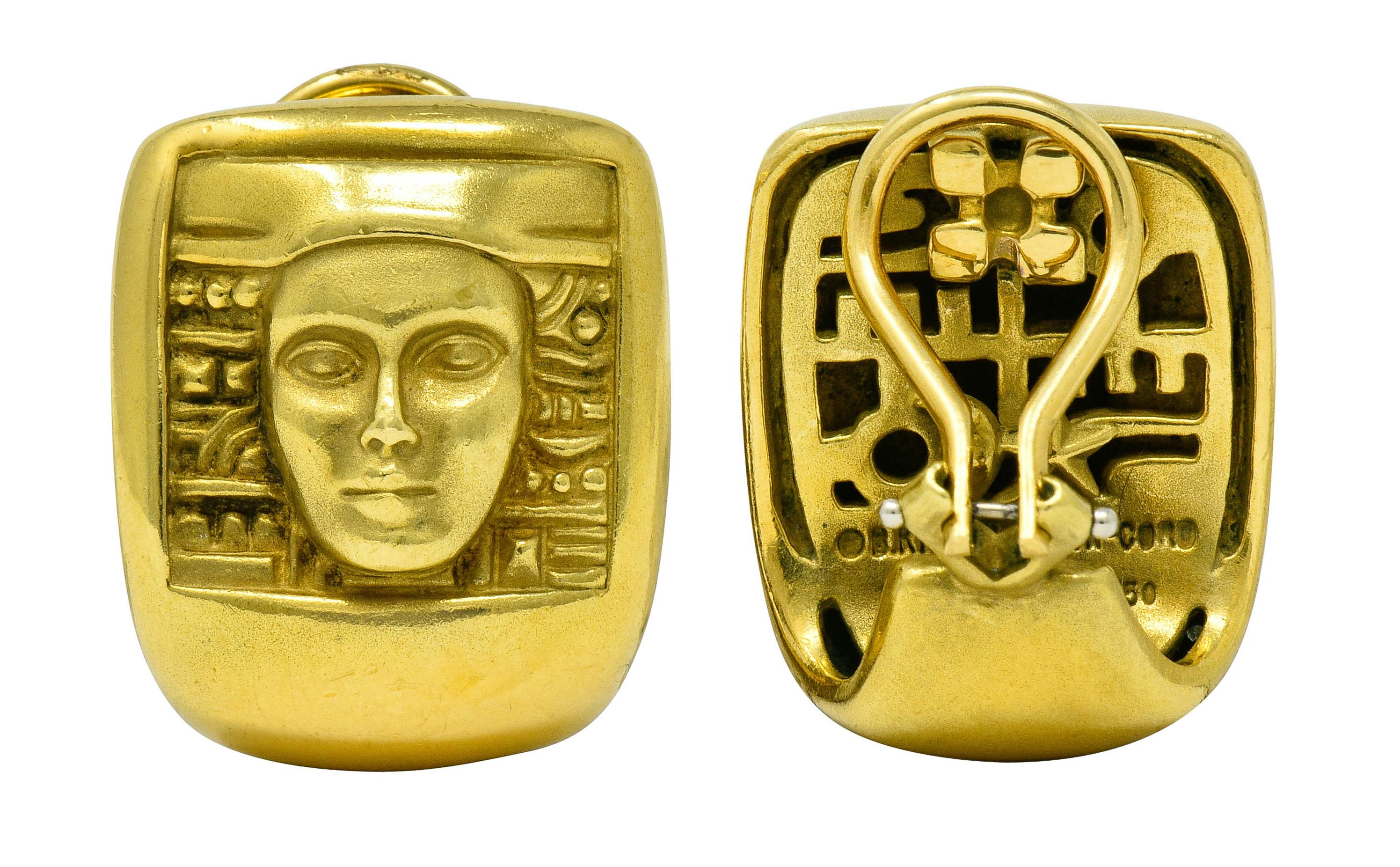 1995 Kieselstein Cord 18 Karat Green Gold Women of the World Ear-Clip Earrings 2