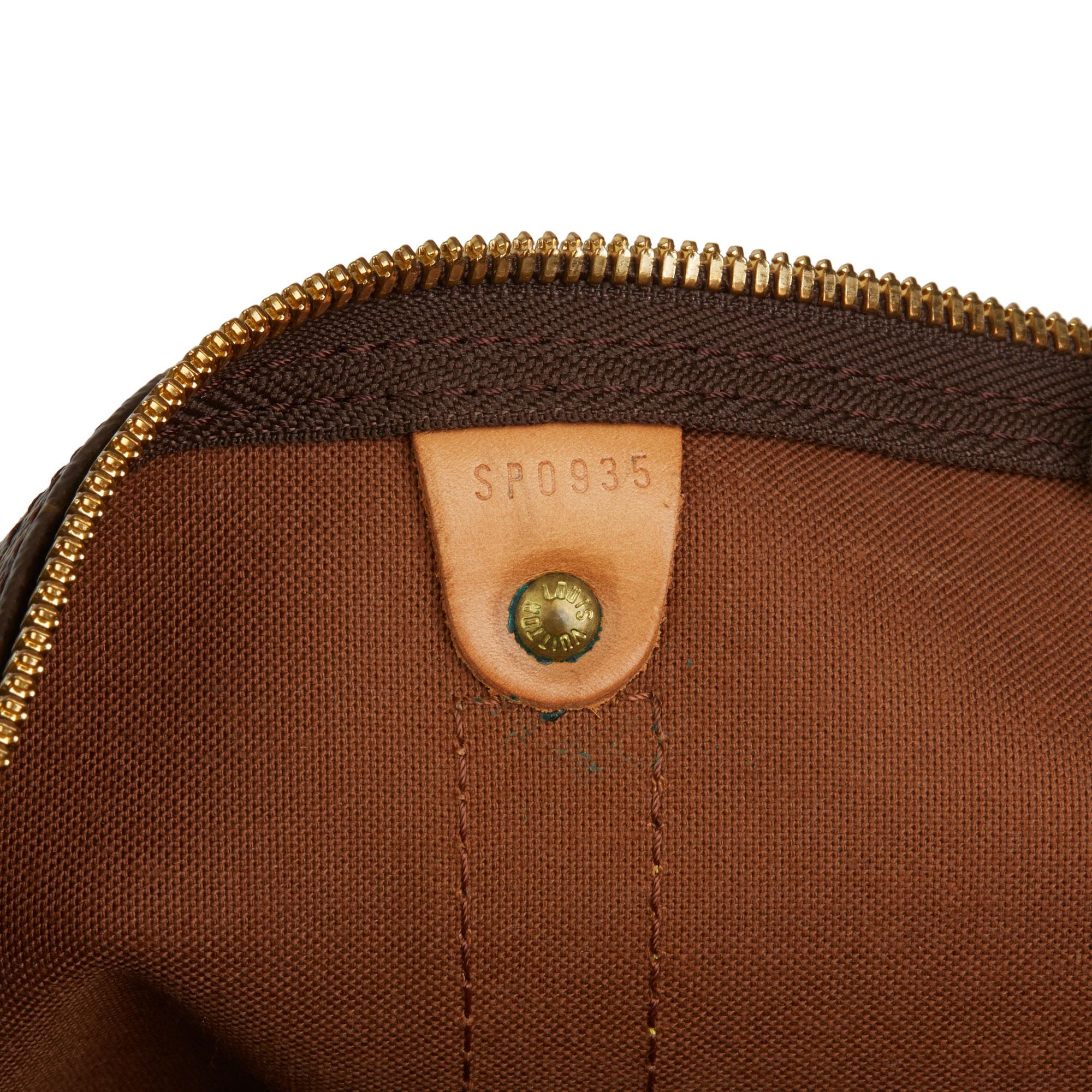 1995 Louis Vuitton Brown Monogram Coated Canvas & Vachetta Vintage Keepall 45 2