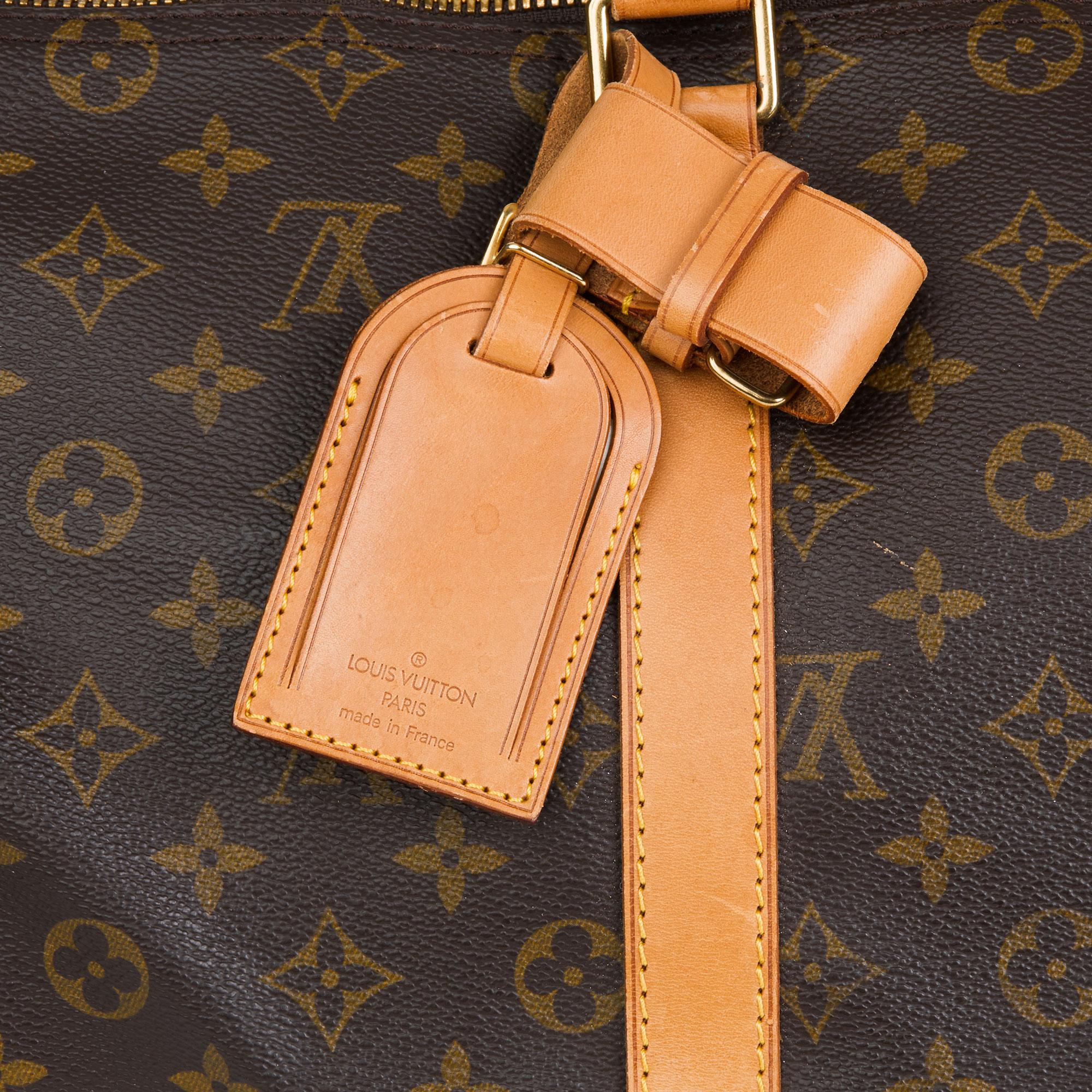Women's or Men's 1995 Louis Vuitton Brown Monogram Coated Canvas & Vachetta Vintage Keepall 45