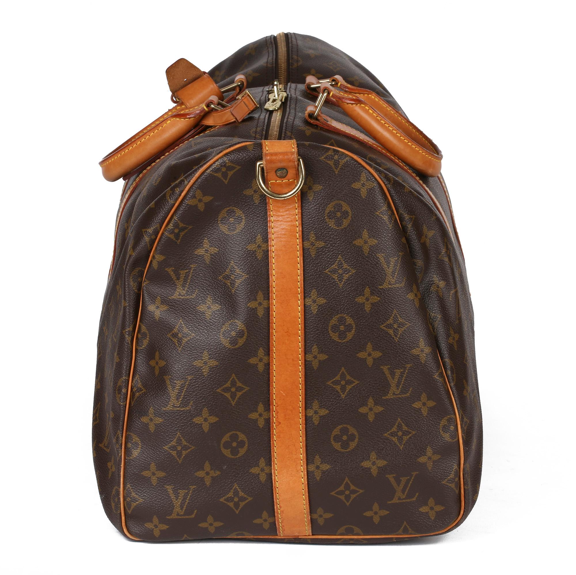 Black 1995 Louis Vuitton Monogram Coated Canvas & Vachetta Vintage 55 Bandoulière